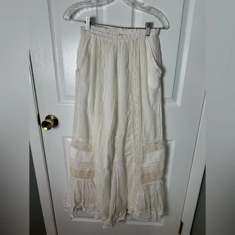 Free People Bali Alana Top & Pant Set in White  XS